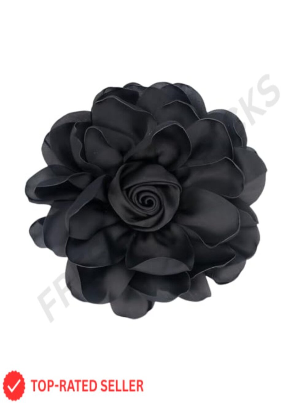 Handmade Satin Fabric Flower Brooch Pin Rose Camellia Statement